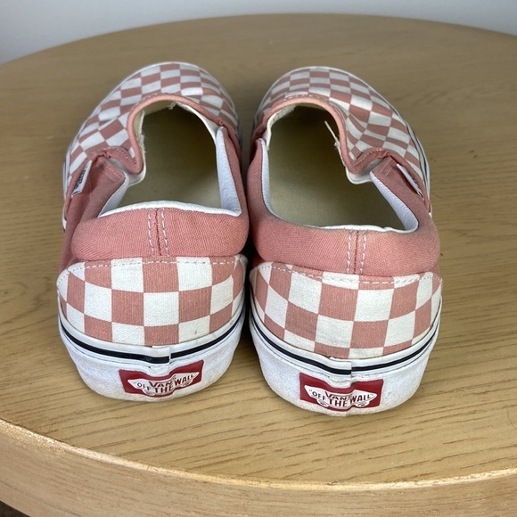 Vans Pink and White Checkered Slip-On Sneakers - Picture 5 of 7